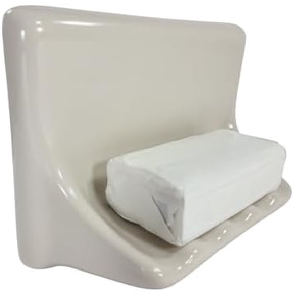 Beige Bone Almond Ceramic Soap Dish Shower Tray Tile in Installation Vintage Mid Century Modern Retro$$Home Decor, Kitchen, & Other