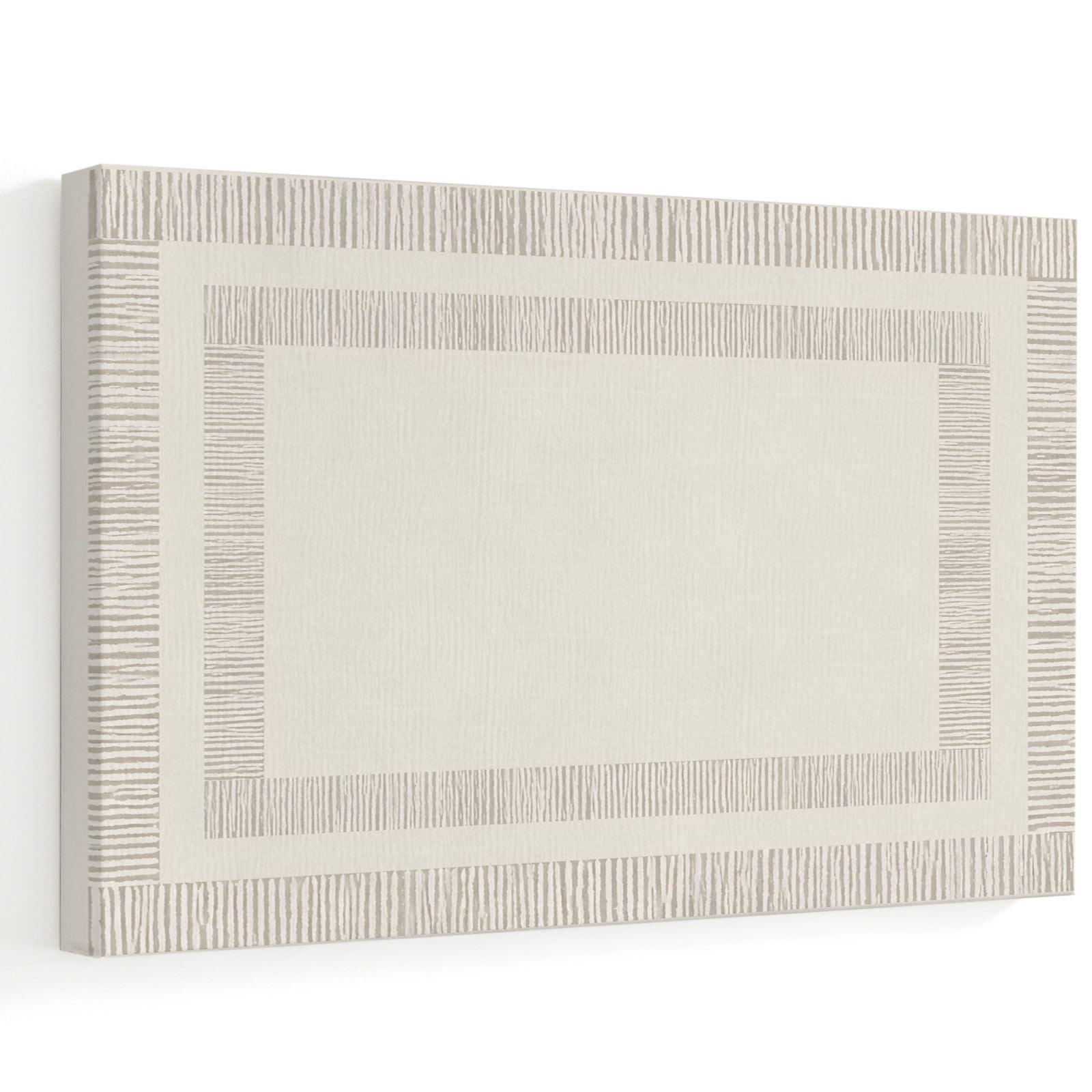 Neutral Border Graphics Beige Border Canvas Wall Art, Neutral Minimalist Concentric Square ...