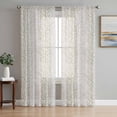 thumbnail image 1 of Beige Botanical Sheer Curtains 108 Inch Length 2 Panels Set, Farmhouse Spring Summer Branch Voile Window Treatment Semi Sheer Long Curtains Drapes for Bedroom/Living Room/Kitchen 52"x108"x2, 1 of 7