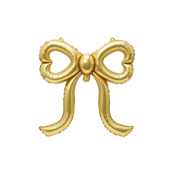 Beige Bow Balloons, 16 inch Aluminum Foil Balloons for Girl Women Baby Shower Bridal Engagement Wedding Decor Bachelorette Party Supplies