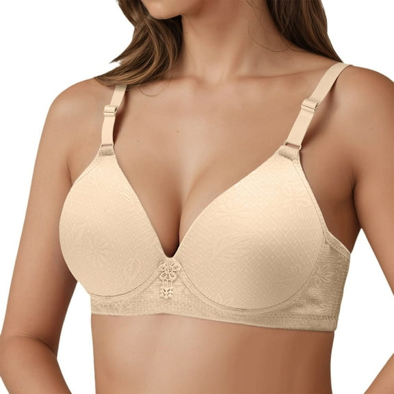 Beige Bra Plus Size Full Coverage Wireless Bras For Comfortable Support Non Padded Breathable Everyday Soft Cup Bra nylon