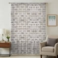thumbnail image 1 of Beige Brick Wall Sheer Curtains 45 Inches Long, Retro Country Stone Rocks Geometric Print Light Filering Curtains, Breathable Simi Curtain Privacy Drapes for Kitchen Bathroom Small Window Treatment, 1 of 9