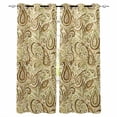 thumbnail image 1 of Beige Brown Green Blackout Curtains for Bedroom/Living Room, Thermal Insulated Kitchen Curtains, Retro Botanical Abstract Art Grommet Darkening Window Treatment Drapes 42"x84"x2, 1 of 8