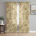 thumbnail image 1 of Beige Brown Green Sheer Curtains 84 Inch Length 2 Panels Set, Retro Botanical Abstract Art Voile Window Treatment Rod Pocket Curtains Sheers Drapes for Bedroom/Living Room/Kitchen 52"x84"x2, 1 of 7