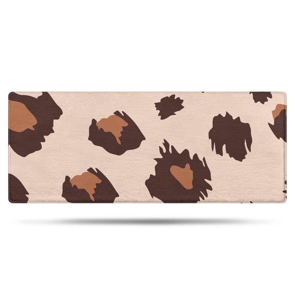 Beige and Brown Of Leopard Print Bathroom Rugs Mat,Non Slip Microfiber Bathroom Rug,Rubber Backing,Soft Bathroom Mats for Bathroom Floor,Tub and Shower,60x24in(150x60cm)