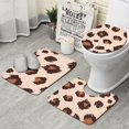 thumbnail image 1 of Beige and Brown Of Leopard Print Bathroom Rugs Sets 3 Piece,Toilet Cover Set,Absorbent Non Slip Bathroom Mats Sets with U-Shaped Contour Rug Toilet Rug Set, 1 of 5