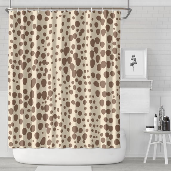 Beige and Brown Of Leopard Print Shower Curtain 72"x84" ,Bathroom Decorative Shower Curtains Set with 12 Hooks,Modern Waterproof Washable Shower Curtain