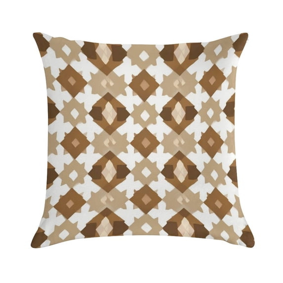 Beige And Brown Modern Art Geometric Pillow Covers,Beige And Brown Modern Art Geometric Throw Pillow Covers 20"×20" ,Living Room Sofa Couch Pillow Covers,Decorative Pillow Covers