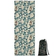 thumbnail image 1 of Beige Brown Mushroom Blue Pattern Hot Yoga Mat Towel Non Slip for Hot Yoga - Quick-Drying Yoga Mat Cover with 4 Corner Pockets with Travel Bag - Hot Yoga Towel Non Slip 70"x26", 1 of 6