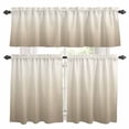 thumbnail image 1 of Beige Brown Ombre Kitchen Curtains Sets for Windows 24 Inch Length, Modern Abstract Art Gradient Aesthetics Rod Pocket Window Treatments Tier Curtains and Valances Set for Bedroom/Bathroom, 1 of 8