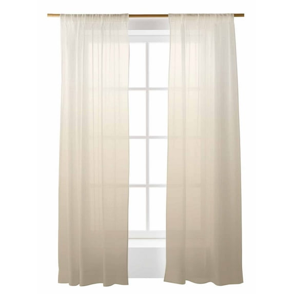 Beige Brown Sheer Curtains 108 Inch Long 2 Panels, Gradient Solid Color Ombre Modern Art Light Filtering Rod Pocket Semi Sheer Curtains, Sheer Voile Drapes for Living Room Bedroom, 52"x108"