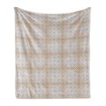 thumbnail image 1 of Beige and Brown Soft Flannel Fleece Throw Blanket, Classical Rococo Pattern with Abstract and Scroll Motifs, Cozy Plush for Indoor and Outdoor Use, 70" x 90", Beige and Brown, by Ambesonne, 1 of 6
