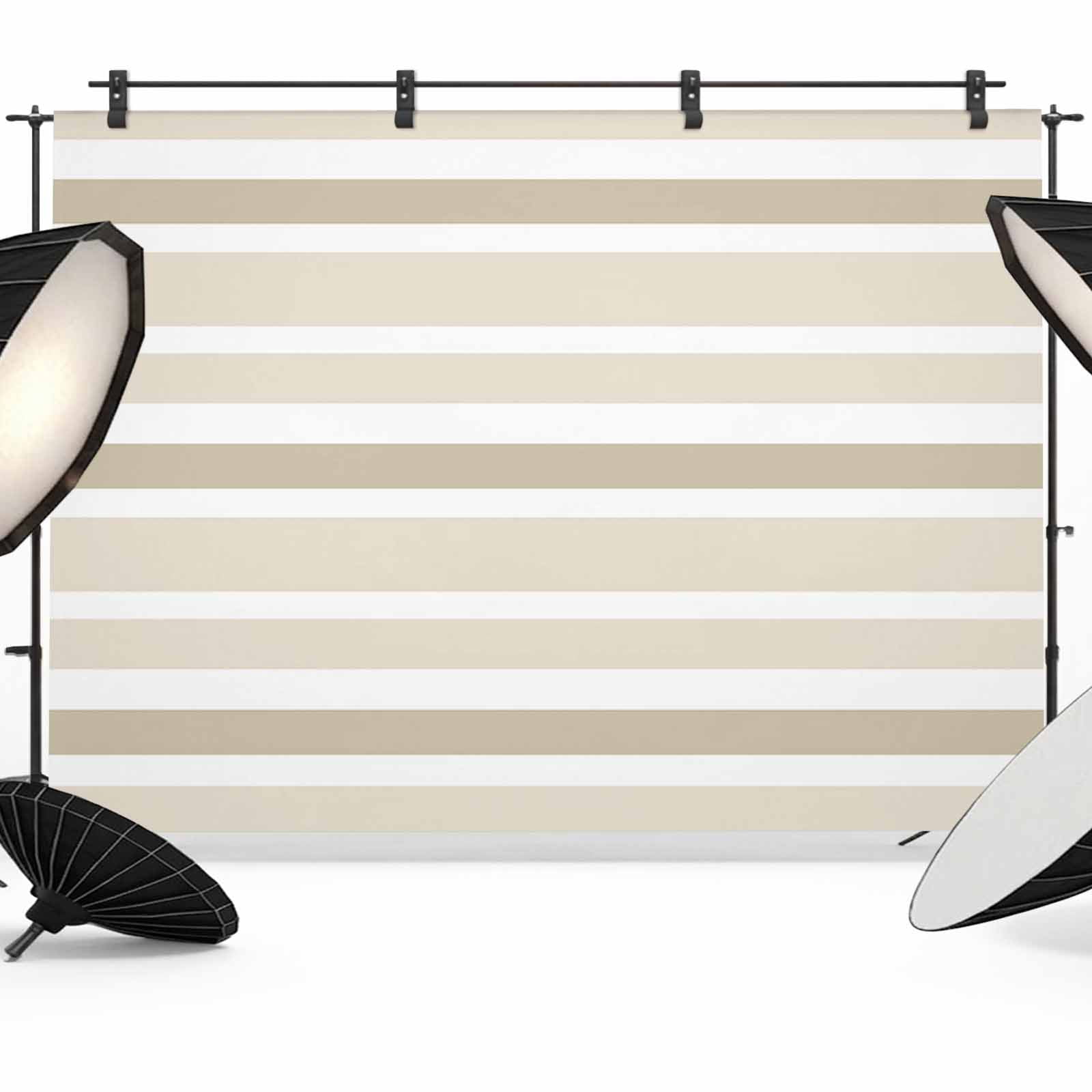 Beige Brown Striped Backdrop for Photography,Fabric Photo Background ...