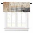 thumbnail image 1 of Beige Brown Valances for Windows Geometric Abstract Art Oil Painting Rod Pocket Curtain Valance Window Treatment Short Curtains for Kitchen Living Room, 60"x18", 1 of 5