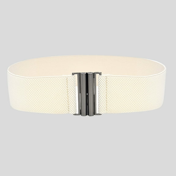 Beige Buckle Stretch Dress Belt Lady Elastic Waist Wide Belts Women Fashion