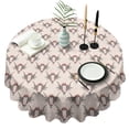 thumbnail image 1 of Beige Buffalo Skull Pattern Round Tablecloth 60"x60",Wrinkle Wipeable Table Cloth for Kitchen Dining Room Picnic Patio Party, 1 of 6