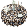thumbnail image 1 of Beige Butterfly Blue Orange Pattern Round Tablecloth 60"x60",Wrinkle Wipeable Table Cloth for Kitchen Dining Room Picnic Patio Party, 1 of 6