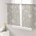 thumbnail image 1 of Beige Butterfly Botanical Semi Sheer Curtains 54 Inch Length 2 Panels Set, Summer Plants Line Art Sheer Kitchen Curtain Privacy Voile Window Curtain for Living Room Bedroom Rod Pocket Drapes, 1 of 8