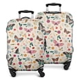 thumbnail image 1 of Beige Butterfly Flower Pattern Luggage Cover Fashion Suitcase Cover Baggage Covers Fit 25-28 Inch Luggage (Go Travel), 1 of 5