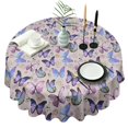 thumbnail image 1 of Beige Butterfly Flower Pattern Round Tablecloth 60"x60",Wrinkle Wipeable Table Cloth for Kitchen Dining Room Picnic Patio Party, 1 of 6