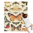 thumbnail image 1 of Beige Butterfly Moth Pattern Blanket,Comfortable Soft Flannel Throw Blanket,All Season,Warm Lightweight Blankets for Sofa Bed Couch Living Room Chair,30"x40", 1 of 4
