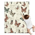 thumbnail image 1 of Beige Butterfly Pattern Blanket,Comfortable Soft Flannel Throw Blanket,All Season,Warm Lightweight Blankets for Sofa Bed Couch Living Room Chair,30"x40", 1 of 4