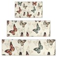 thumbnail image 1 of Beige Butterfly Pattern Kitchen Rugs Sets Of 3,Kitchen Runner Rugs Non Skid Washable,Decorative Kitchen Floor Mats for Kitchen,Sink,Laundry,17"x30"+ 17"x47" + 17"x59", 1 of 6