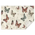 thumbnail image 1 of Beige Butterfly Pattern Rectangle Tablecloth 60"x84",Waterproof Polyester Rectangle Table Cloth, Wipeable Spillproof Polyester Tablecloth for Dining, Camping, Indoor and Outdoor, 1 of 5
