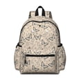 thumbnail image 1 of Beige Butterfly Plant Pattern Cute School Backpack with Padded Back and Adjustable Shoulder Straps 13.4"x11"x4.7", 1 of 5