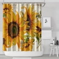 thumbnail image 1 of Beige Calligraphy Sunflower Pattern Shower Curtain 84"x72" ,Bathroom Decorative Shower Curtains Set with 12 Hooks,Modern Waterproof Washable Shower Curtain, 1 of 6