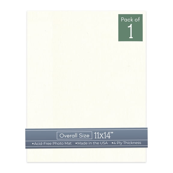 Beige Canvas 11x14 Uncut Art Mat Board - No Opening - 1 Mat