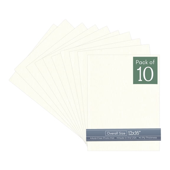 Beige Canvas 12x16 Uncut Art Mat Board - No Opening - 10 Mats