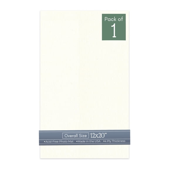 Beige Canvas 12x20 Uncut Art Mat Board - No Opening - 1 Mat