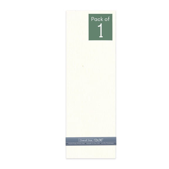Beige Canvas 12x36 Uncut Art Mat Board - No Opening - 1 Mat