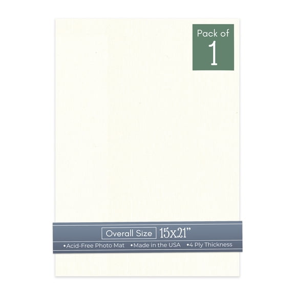 Beige Canvas 15x21 Uncut Art Mat Board - No Opening - 1 Mat