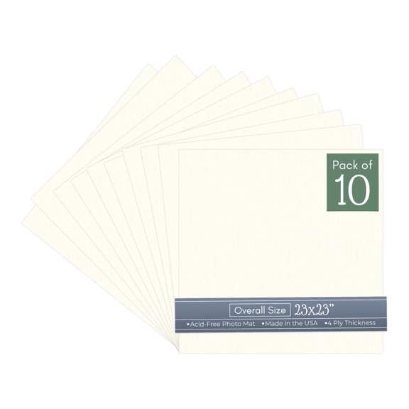 Beige Canvas 23x23 Uncut Art Mat Board - No Opening - 10 Mats