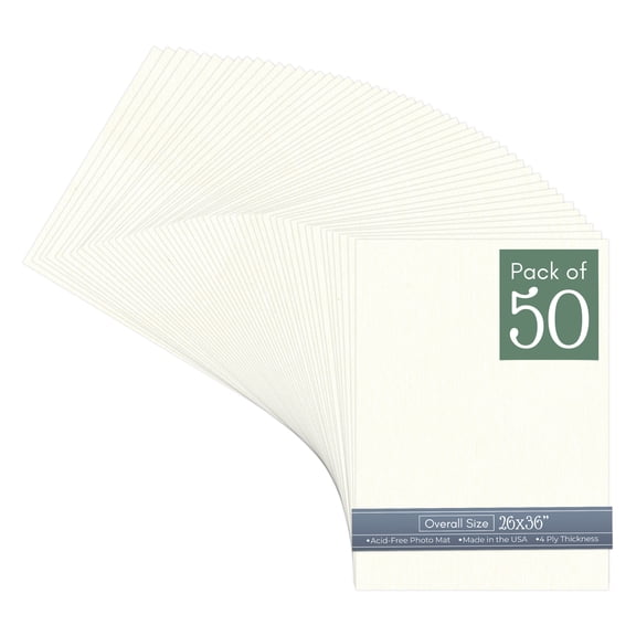 Beige Canvas 26x36 Uncut Art Mat Board - No Opening - 50 Mats