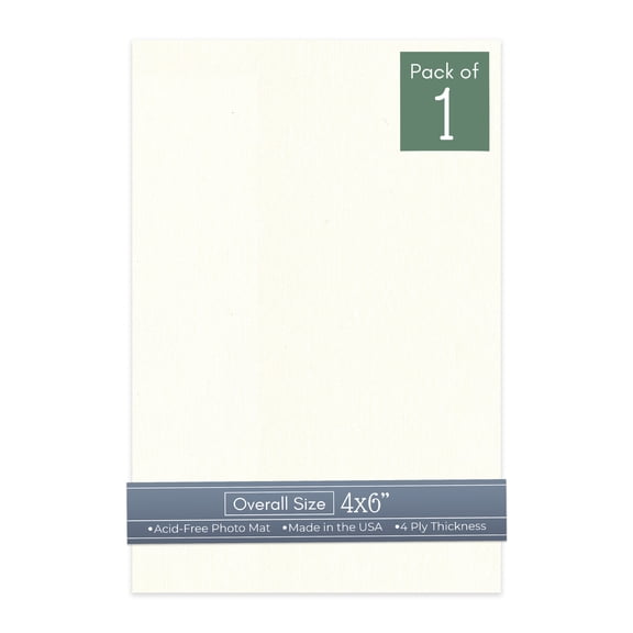 Beige Canvas 4x6 Inch Uncut Art Mat Board - No Opening - 1 Mat