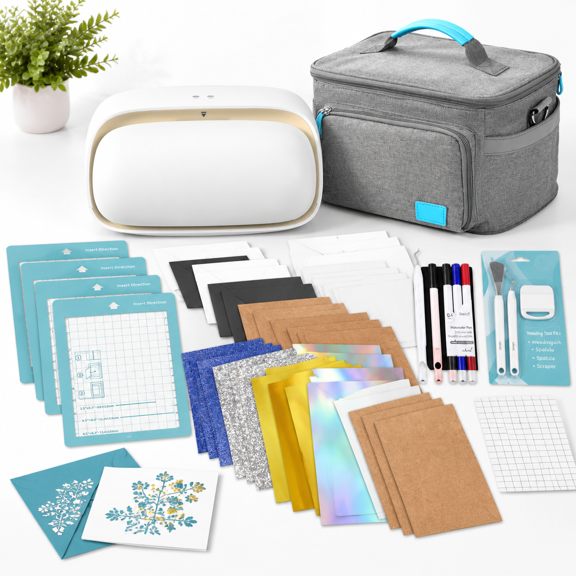 Beige Cardstock Creator Bundle -Cut Machine with Carrying Case and Tools