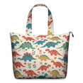 thumbnail image 1 of Beige Cartoon Dinosaurs Flowers Pattern Travel Tote Bags for Women Carry On,Large Weekender Bags for Women Travel,Multi Functional Duffle Bag for Work,Shopping,Sports, 1 of 5