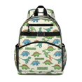 thumbnail image 1 of Beige Cartoon Dinosaurs Pattern Cute School Backpack Bag for School with Padded Back and Adjustable Shoulder Straps 15.25"x11.5"x5.25", 1 of 5