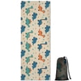 thumbnail image 1 of Beige Cartoon Dinosaurs Plants Pattern Hot Yoga Mat Towel Non Slip for Hot Yoga - Quick-Drying Yoga Mat Cover with 4 Corner Pockets with Travel Bag - Hot Yoga Towel Non Slip 70"x26", 1 of 6