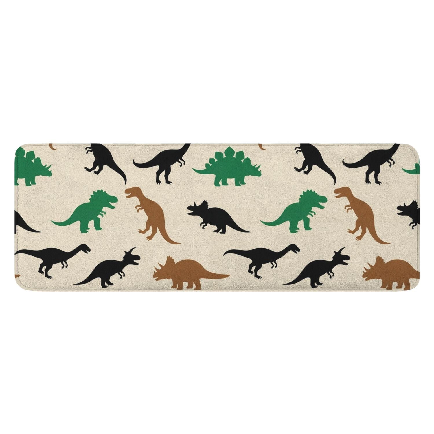 Beige Cartoon Dinosaurs Silhouettes Pattern Kitchen Rug Mat,Kitchen ...