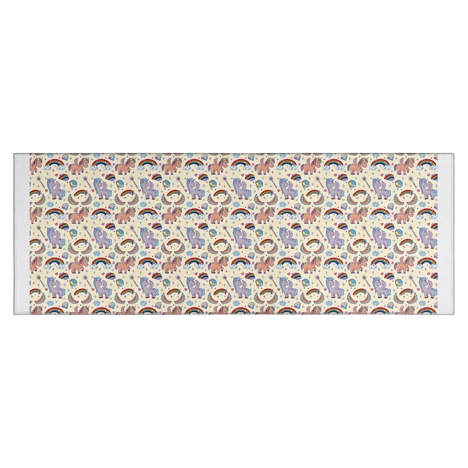 Beige Cartoon Horse Rainbow Pattern Kitchen Rug Mat,Kitchen Runner Rugs ...