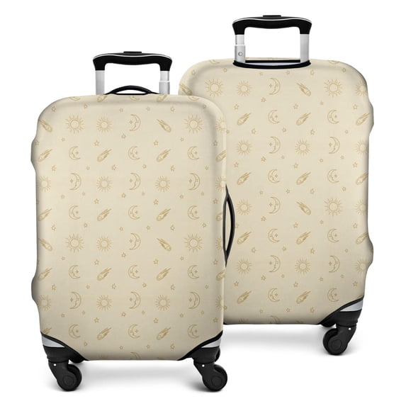 Beige Celestial Pattern Luggage Cover Fashion Suitcase Cover Baggage Covers Fit 25-28 Inch Luggage (Go Travel)