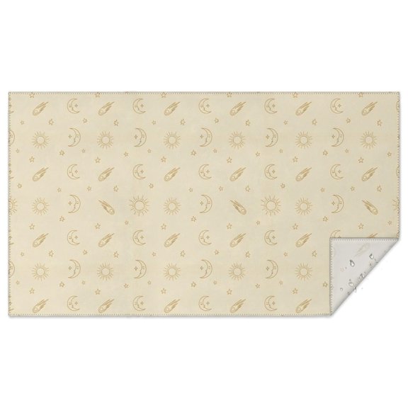 Beige Celestial Pattern Rectangle Tablecloth 60"x102",Waterproof Polyester Rectangle Table Cloth, Wipeable Spillproof Polyester Tablecloth for Dining, Camping, Indoor and Outdoor