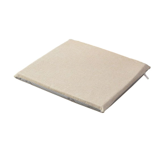 Beige Chair Cushion - Non-Slip Flax Seat Mat for Home & Office, 40x40cm, Washable Indoor Seat Pad for Dining, Desk, Car & Kids' Chairs - Comfortable Foam Filling with Ties