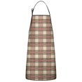 thumbnail image 1 of Beige Checkered Plaid Apron with Pocket Chef Aprons Waterproof Bib Apron for Couple Bride Mrs Mr Cooking Aprons for Kitchen Cool BBQ Grilling, 1 of 7