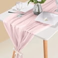 thumbnail image 1 of Beige Cheesecloth Table 10Ft Chiffon Table Runner 29X120 Inches Dusty Blue Table Runner For Wedding Baby Girl Bridal Shower Decorations, Household Antependium, 1 of 9