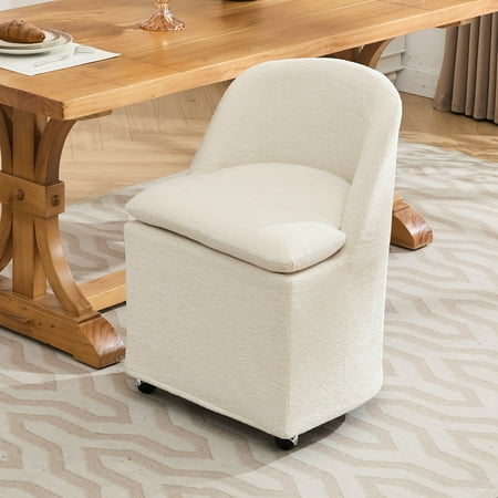 Beige Chenille Chairs | Revolving Function in Indoor Areas | Spot - Clean with Soft Dry Cloth